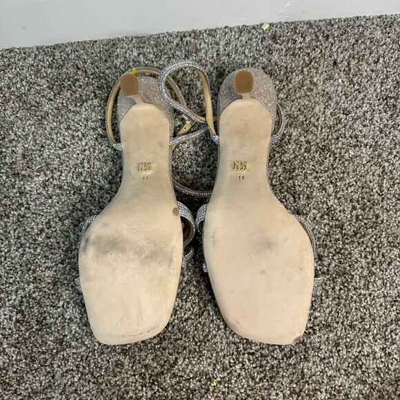 BADGLEY MISHKA Women's Effie Ankle Strap Sandal Size 11 In Champagne - Picture 8 of 10